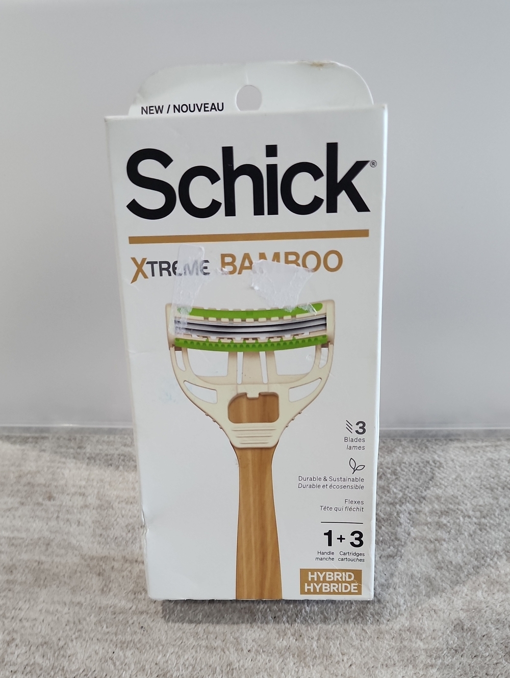 NWT Schick Xtreme Bamboo 3 Blade Razor